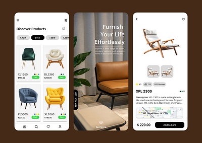 Furniture Store App UI branding easy ecommerce furniture furniture shop furniture store marketplace mobile app ui ui design ux