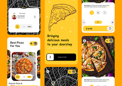 PIZZA - Food Delivery App UI branding food food delivery food delivery app mobile app pizza ui ui design ux