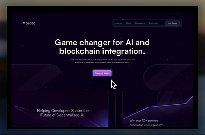 Sedac - Web3 Hero section design hero section landing page logo ui ux web3
