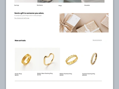 The Home page of "Little MoOn" jewelry. homepage mainpage ui ui designer uidesigner uiux webpage website website designer