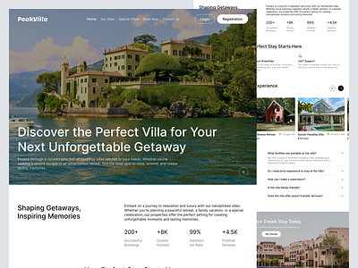 Villa Booking - Landing page design ui ux web