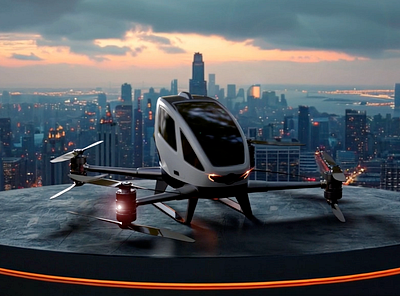 Reimagined VTOL Air Taxi 3d animation product design