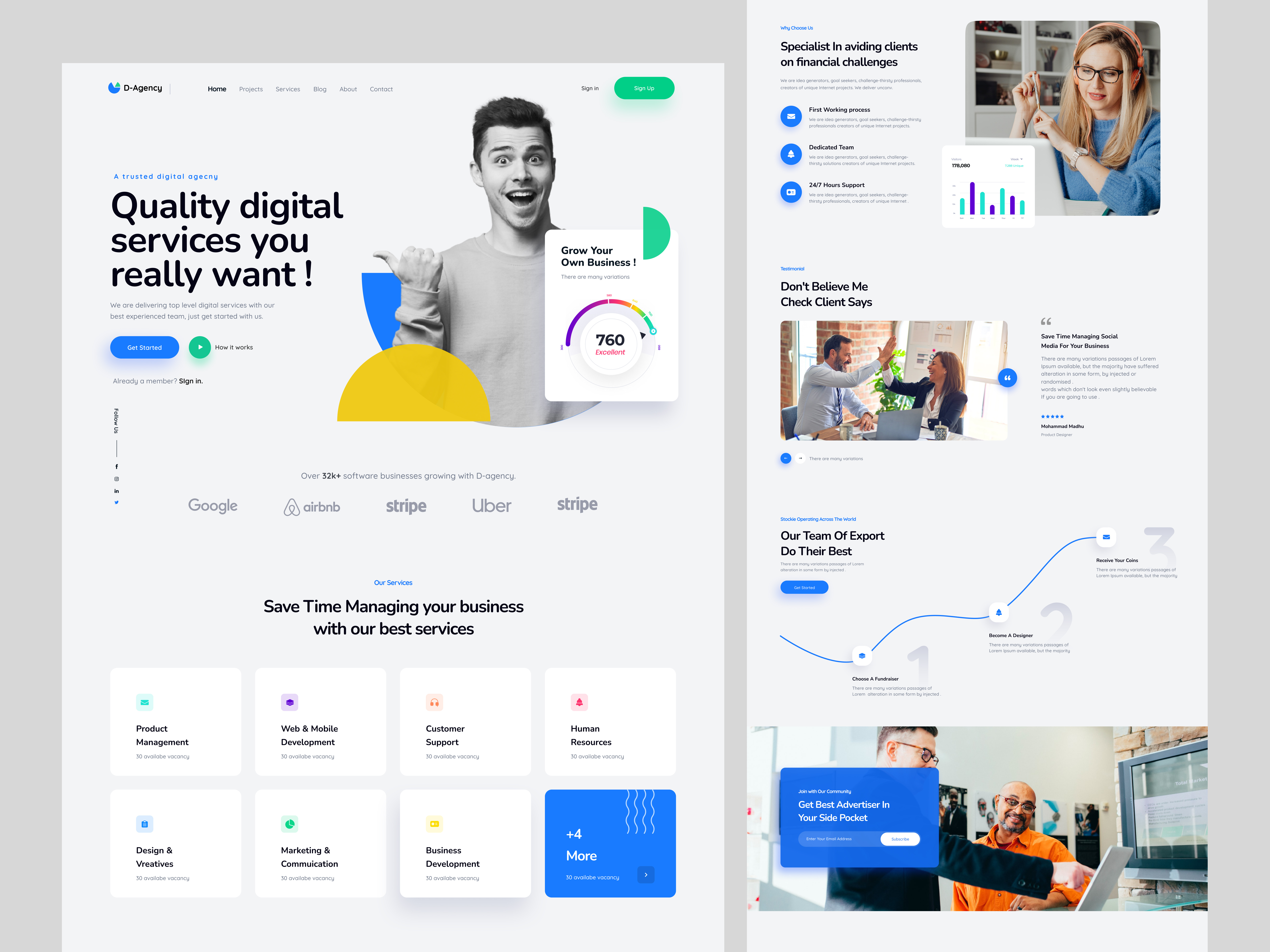 Example of Landing Page Design + Dev (Webflow)