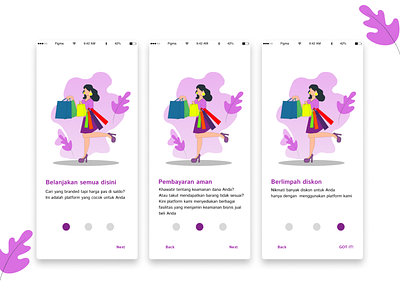 ONBOARDING E-COMMERCE APP branding graphic design ui