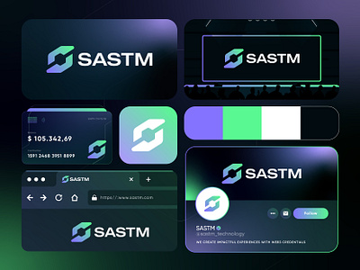 SASTM Logo Design Concept blockchain brand identity branding coin crypto currency daap defi fintech logo logo design logotype modern logo s logo saas software startup team technology token