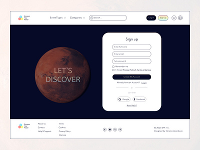 Discover Your Power / Platform confirm email form educational platform figma forgot password form log in form main page planets sign up sign up form space ui uxui uı kit elements web design