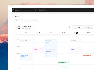 Calendar — Untitled UI booking calendar events ical minimal product design ui ui design user interface