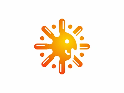 Happy Sun Man Face ( LOGO FOR SALE ) 3d animation branding business residential building design for sale graphic design homes villa service hotel real estate illustration light logo logo for sale orange gold yellow planet star sun sun sunny sunday sunrise sundown sunset vector