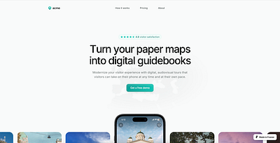 Redesign of a digital guidebook service animation landing page redesign