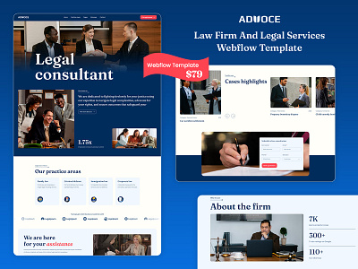 Advoxy - Professional Services Website Webflow Template attorney website business cms webflow template design lawyer website mobile friendly professional services responsive uiux webflow webflow template webflow website