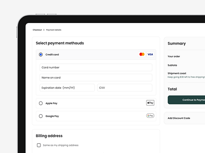 Checkout | Payment details checkout flow conversion optimization design patterns e commerce form design interaction design interface mobile design payment gateway responsive design ui components ui design uix usability user experience web design