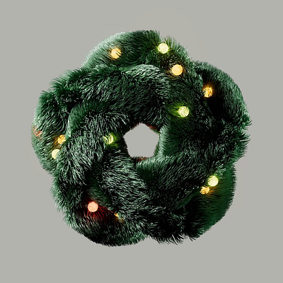 christmas wreath loop animation 3d after effects animation christmas christmas lights design graphic design hair simulation illustration infinite lights loop loop animation motion design motion graphics simulation sweet animation wreath