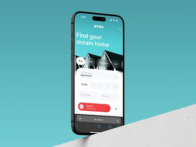 AYAX – Website Design apartments filters housing map integration mobile product design property listing property search real estate real estate agency ui kit web design