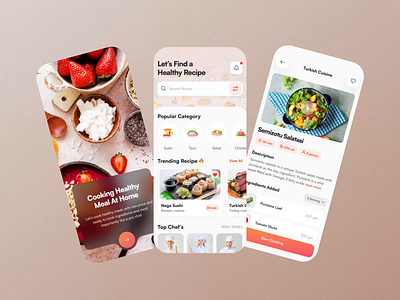 Hellofresh - Food Recipes Mobile App cooking food food recipe app food recipes website landing page logo mobile app recipe recipe app recipe book restaurant uiux user interface web design