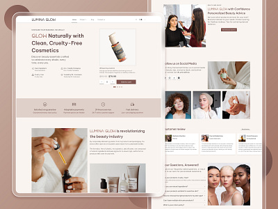 Lumina Glow – Cosmetic E-Commerce Website Design animation beautywebsite cleanbeautydesign cosmetics creativewebproject ecommerce website ecommercedesign interactiondesign motion graphics ui uidesign uxdesign webdesignvideo websiteanimation