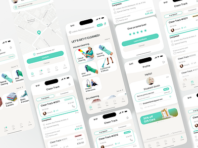 Cleanzy App – UX/UI design ani app design ui ux