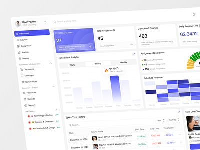 EduSync - E-Learning Dashboard (LMS) bento style clean design dashboard design e learning e learning dashboard education education dashboard learning learning management system lms lms dashboard ui ui design uiux ux website