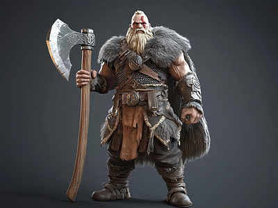 Armored Viking Warrior 3d modelling blender cgi character design fantasy heroic nordic r1n7t0xb sculpt warrior