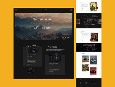 Leica Camera Website. camera e commercs camera website camera website landingpage landingpage camera leica camera ui ui design for camera vintage website website design