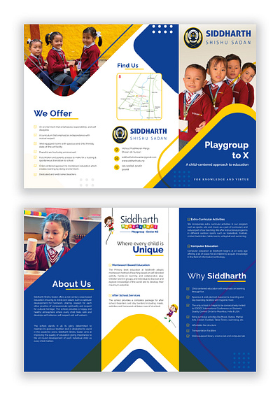 School Tri-fold Brochure Design brochure design graphic design indesign