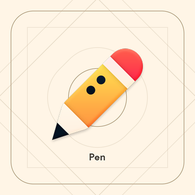 PEN design icon illustartion logo notes pack pen pencil product vector