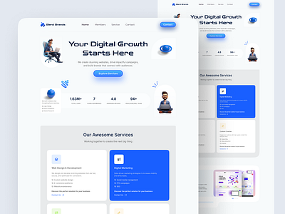 Blend Brands - Digital Agency Landing Page Design agency apartement app architecture branding design design agency digital agency estate graphic design illustration landing page logo motion graphics properties real estate ui ux website website design