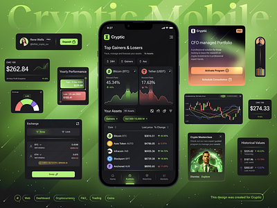 Crypto Trading App - Home/Components analytics banking app charts crypto mobile app crypto mobile home cryptocurrency dark theme financial app futuristic app home mobile app mobile design mobile home page product design trading app trading mobile app ui web 3 mobile app web design