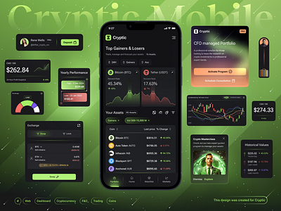 Crypto Trading App - Home/Components analytics banking app charts crypto mobile app crypto mobile home cryptocurrency dark theme financial app futuristic app home mobile app mobile design mobile home page product design trading app trading mobile app ui web 3 mobile app web design