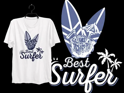 Surfing T-shirt Designs | Surfer T-shirt Design | Surf Tee illustration print typography