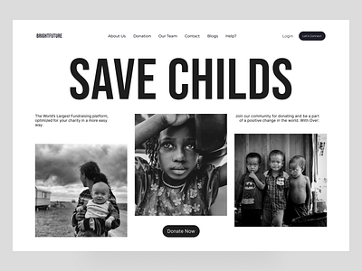 Bright Future Hero Page Design bright future color design donation dribbble figma hero page landing page landing page dsign save childs ui uiux website website design