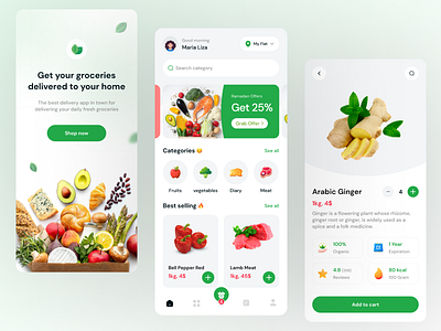 G-mart Grocery Shopping - Mobile App design flat food mobile app grocery grocery food grocery mobile app mobile app mobile application ui uiux user center app user experience mobile app user interface