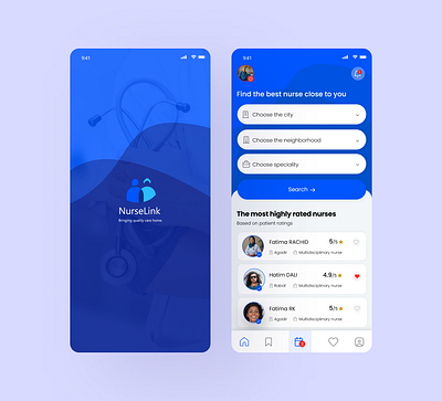 NurseLink: Connecting Care with Design casestudy dribbble mobileappdesign nurselink uidesign userexperience uxdesign