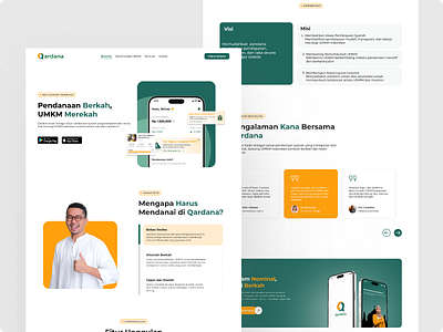 Qardana - Fintech Landing Page case study crowdfunding fintech app ui
