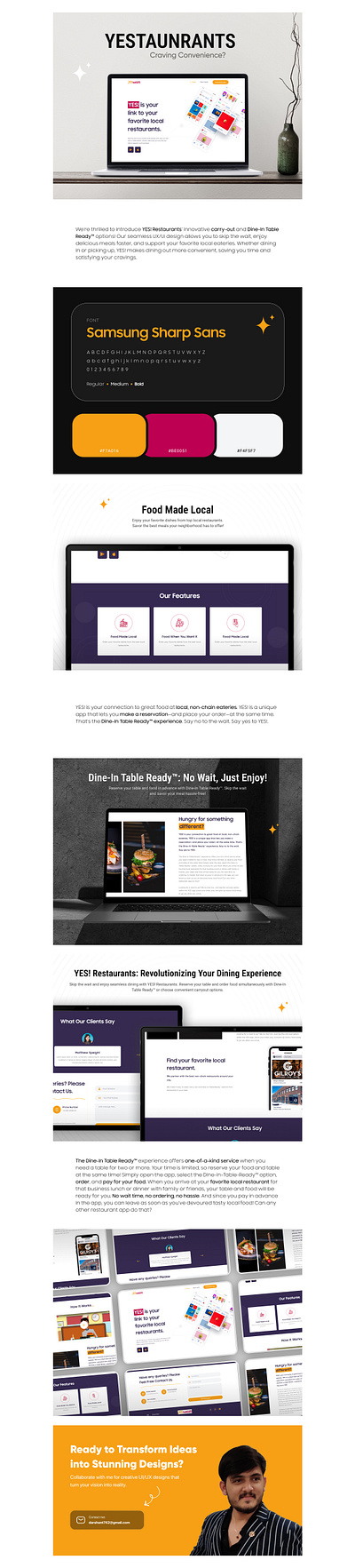 YES! Restaurants | Web Design ui ui ux web design website design