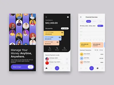 Mobile App Design – Manage Your Finances Anywhere app design clean design dashboard ui figma finance app financial app interaction design minimal design mobile app mobile app design modern design money management responsive design ui ui ux design user experience user interface ux