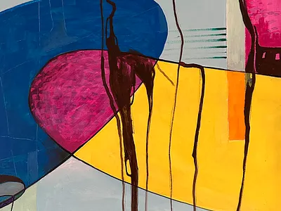 Setkání u rybníka ...., 70 x 50 cm, akryl na plátně, 2024