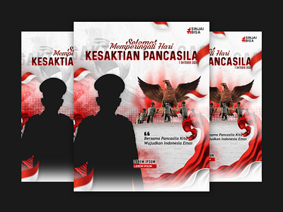 Kesaktian Pancasila flyer graphic design minimalist typography