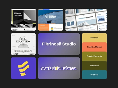 Fibrinosä Studio - Work. Life. Balance. agency bento brand branding design design agency google slides indonesia keynote pitch deck powerpoint presentation studio