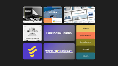 Fibrinosä Studio - Work. Life. Balance. agency bento brand branding design design agency google slides indonesia keynote pitch deck powerpoint presentation studio