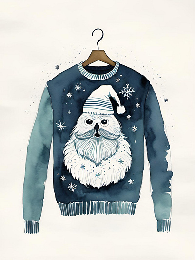 Merry ugly Christmas sweater! abstract christmas illustration santa sweat ugly ugly sweater watercolor xmas