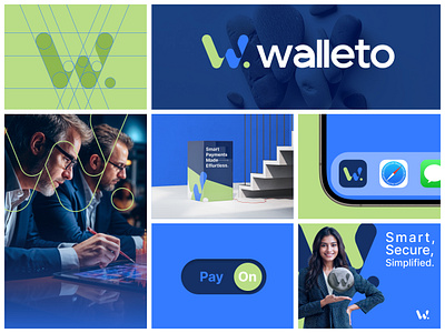 Walleto - Your Digital wallet brand identity branding fintech letterform logo logomark minimal logo w wallet