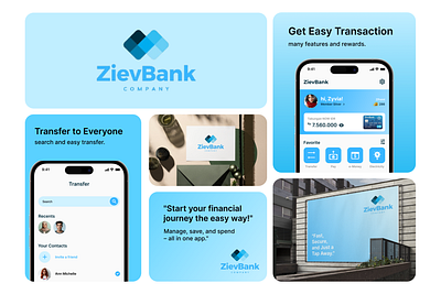 Bento Design (Design Trend 2024); ZievBank App 3d branding design graphic design logo typography ui ux