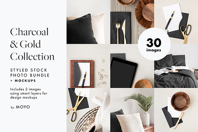 Charcoal & Gold Stock Photo Bundle black desk desktop flat lay gold hero image instagram ipad iphone lifestyle mockup bundle pinterest social media stock images stock photos styled stock photo bundle website work workspace