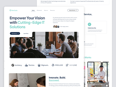 Software Agency Website - NextLabs agency clean design company profile dark theme design inspiration footer header homepage landing page minimalist design service web design web interface website design