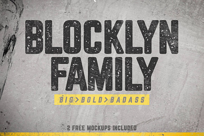 Blocklyn Font Family big block blocklyn blocklyn font family bold condensed display family font grunge sans serif strong