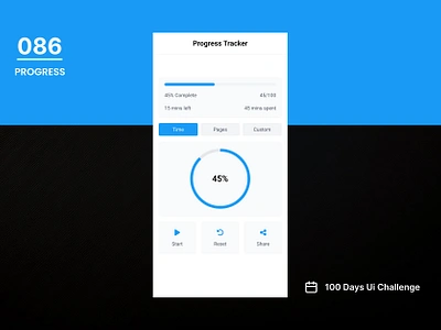 DAY-086 PROGRESS 100 days ui 100days 100daysofui app app design application application design daily ui challenge design figma progress progress bar progress ui ui user interface ux web design website design