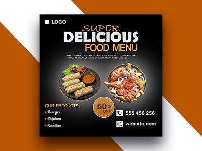 Social Media Food Post Design WhatsApp: +8801580922281 adobe ads banner design facebook food graphic design instagram photoshop post template