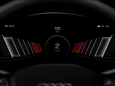 HMI Design for the Audi RS e-tron animation audi auto auto dashboard automotive car car cluster car dashboard car design cluster electric vehicle ev hmi product design sport ui vehicle