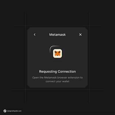 Connecting wallet 🪄✨ components connect wallet crypto crypto wallet minimalism ui ui design ui kit uidesign uxdesign web3 ui web3 wallet
