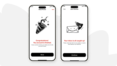 Mobile Illustrations (Confirmation and Empty State Screens) banking black and white icon confetti illustration confirmation illustration empty state empty state illustration illustrations mobile illustration no emails no letters notifications outline illustrations spot illustration success screens ui